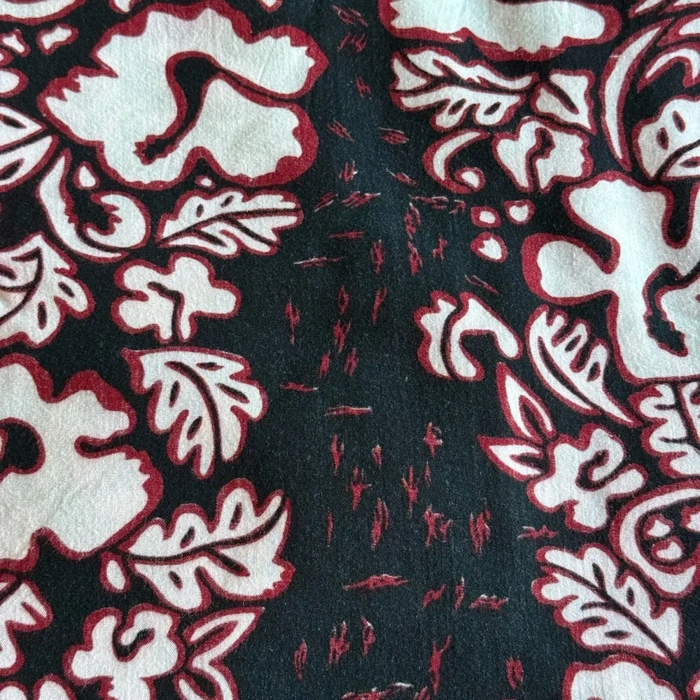 Red & Black Floral Beach Pareo- Vintage EUC